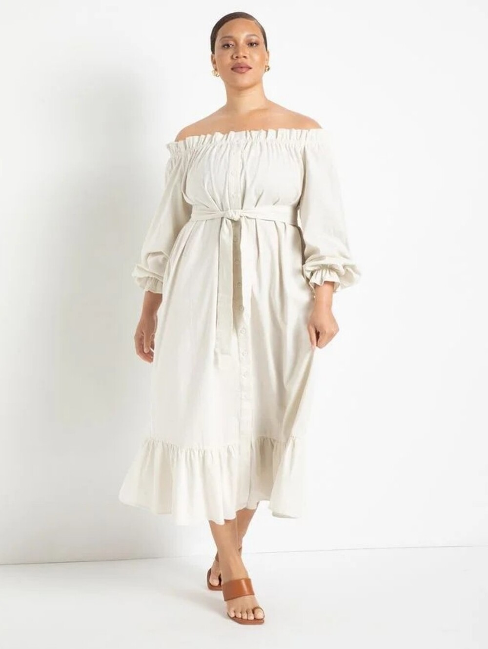 Eloquii Linen Maxi Day Dress